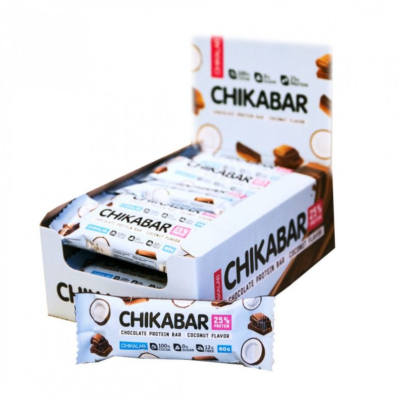 Kookose maitsega šokolaadivalguribaar Chika Lab, 60 g