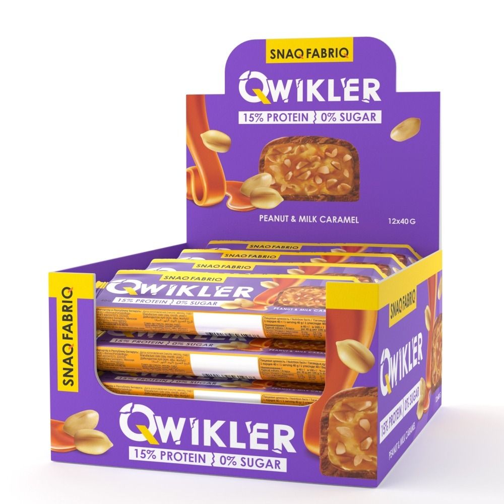 Glasuuritud batoon "Piimakaramell maapähklitega" 40g - Snaq Fabriq Qwikler