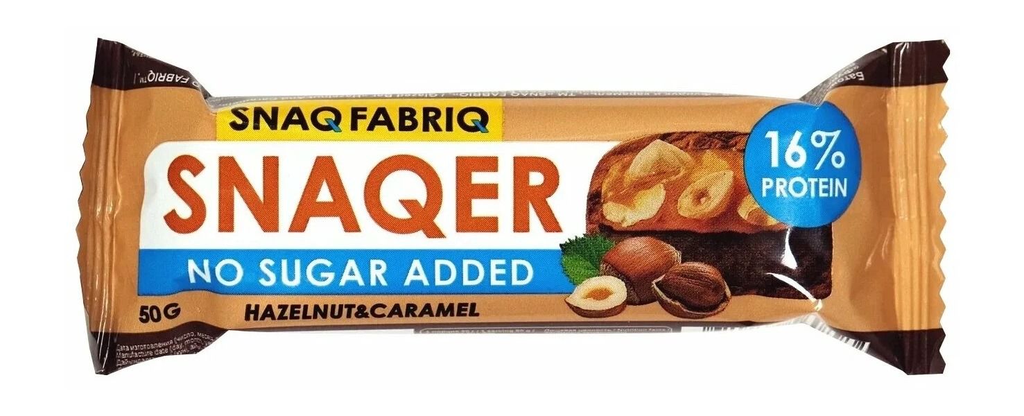 Батончик глазированный, Фундук и карамель, 50 гр - Snaq Fabriq