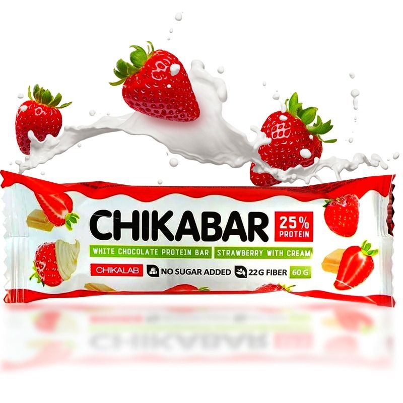 ChikaLab Glasuuritud batoonike  maasika-kooretäidisega 60g