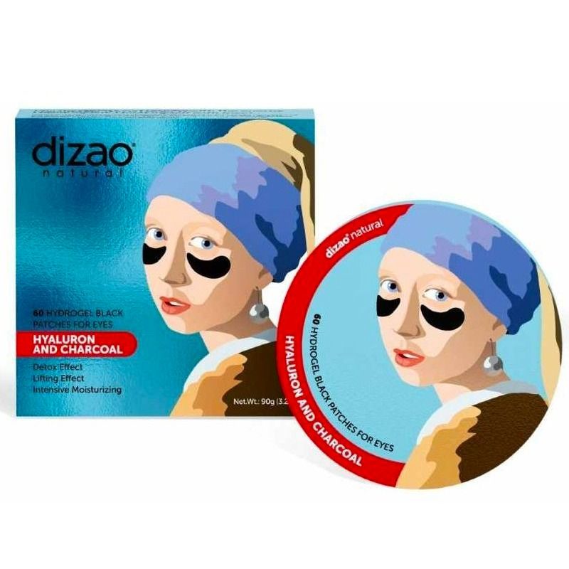 "DIZAO" Hüdrogeelsed mustad silmapadjad "Hüaluroon ja süsi", 60 tk