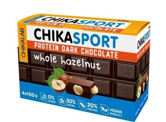 Tume šokolaadiproteiin pähklitega, 100 g  CHIKALAB