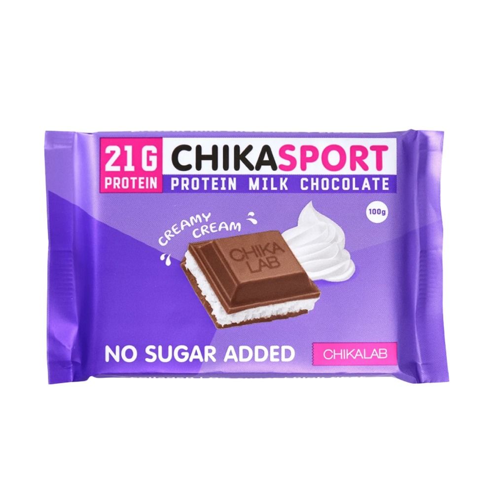 CHIKASPORT "CHIKALAB" Piimavalge šokolaadiproteiin koorese täidisega, 100 g
