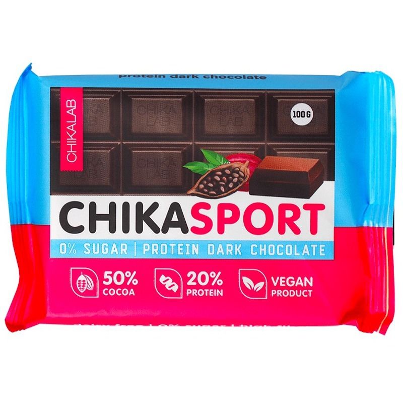 CHIKASPORT "CHIKALAB" Tume proteiinisokolaad, 100 g.