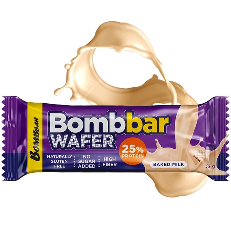"BOMBBAR" Glaseeritud piima-pдhklipasta vahvlipulk, maitsega "Praetud piim", 32 g