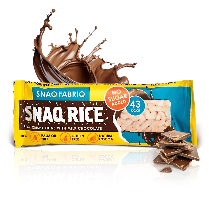 SNAQ RICE "SNAQ FABRIQ" batoonid piimašokolaadiga, 10 g