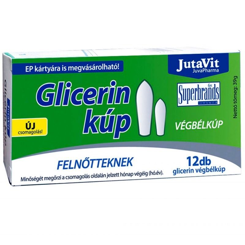 "JutaVit" Glütseriinist rektaalsed suposiidid täiskasvanutele, 12 tk