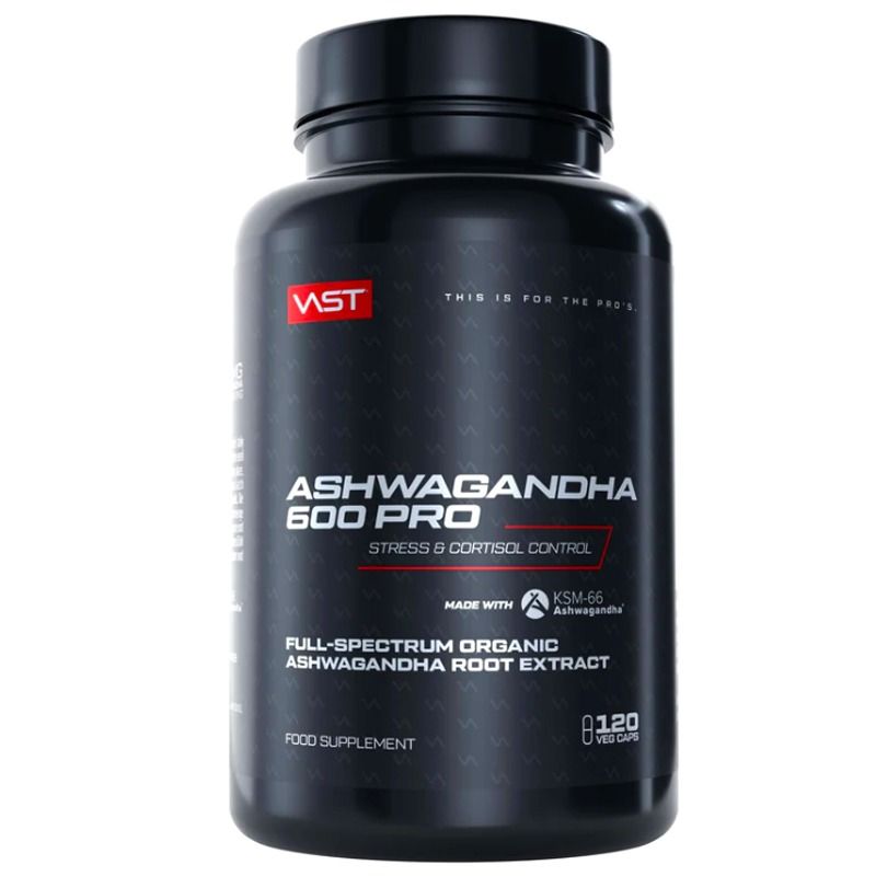 "VAST" TOIDULISAND ASHWAGANDHA 600 PRO, KAPSLID 120 TK.