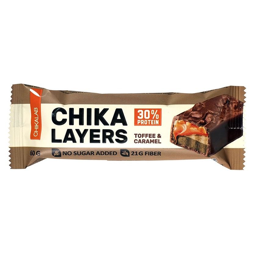 "CHIKALAB" CHIKA LAYERS batoon, glasuuritud soolase karamelli ja maapähklitega, 60 g