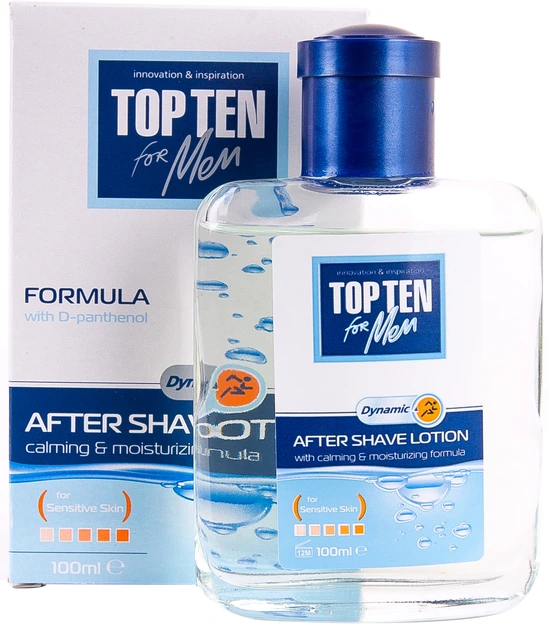 Top Ten Dynamic after shave -lotion – herkälle iholle D-pantenolilla, 100 ml