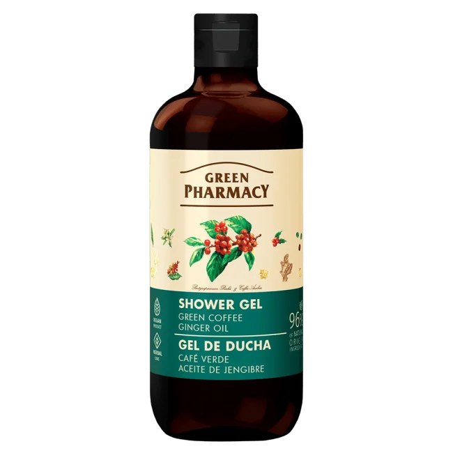 "GREEN PHARMACY" Dušigeel rohelise kohvi ja ingveriõliga, 500 ml