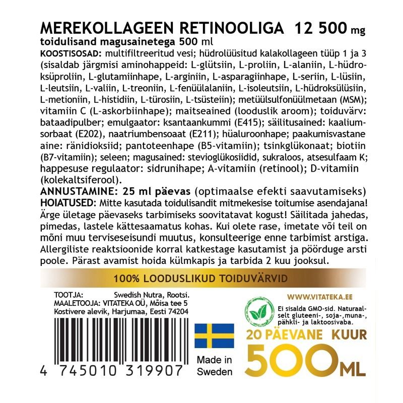 "VITATEKA" Merekollageen Gold retinol 500 ml