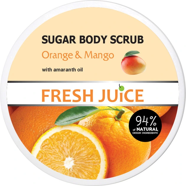 "FJ" Cukura ķermeņa skrubis "Apelsīns un Mango", 225 ml-Elfa Farm