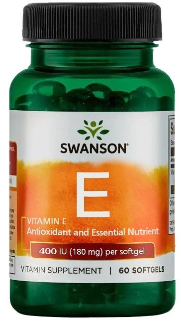 KAPSLID E-VITAMIIN 180MG N60 - SWANSON