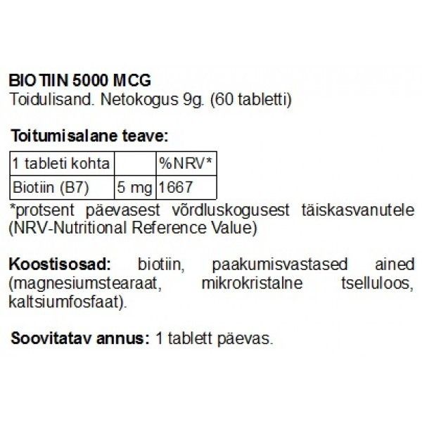 FITS  Biotiin 5000 mcg 60 tk 