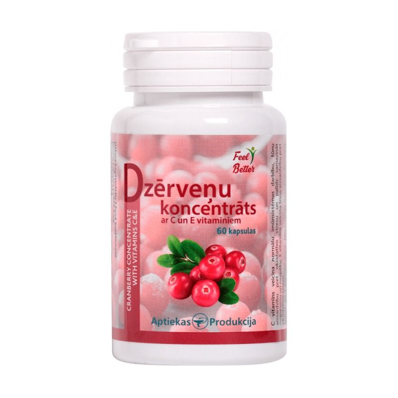 "FEEL BETTER" Jõhvikakontsentraat C- ja E-vitamiiniga kapslid, N60