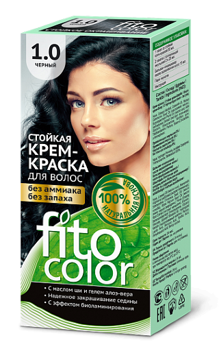 Kreemvärv juustele 1.0 Must - FitoColor