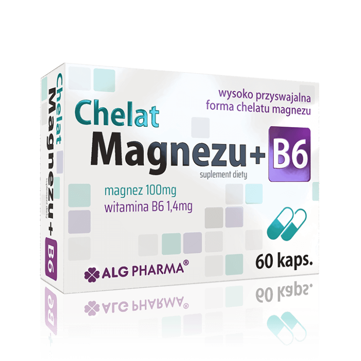 MAGNEESIUMKELAAT + B6-VITAMIIN KAPSLID N60 - ALGPHARMA