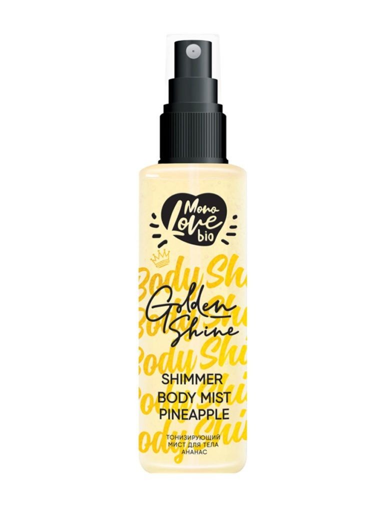 Kultainen kimalteleva sävyttävä vartalosumu ananaksella ja vaniljalla 120ml - Mono Love Bio