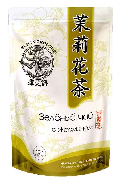 Must Draakon 100gr roheline tee jasmiiniga( зелёный чай с джасмином)