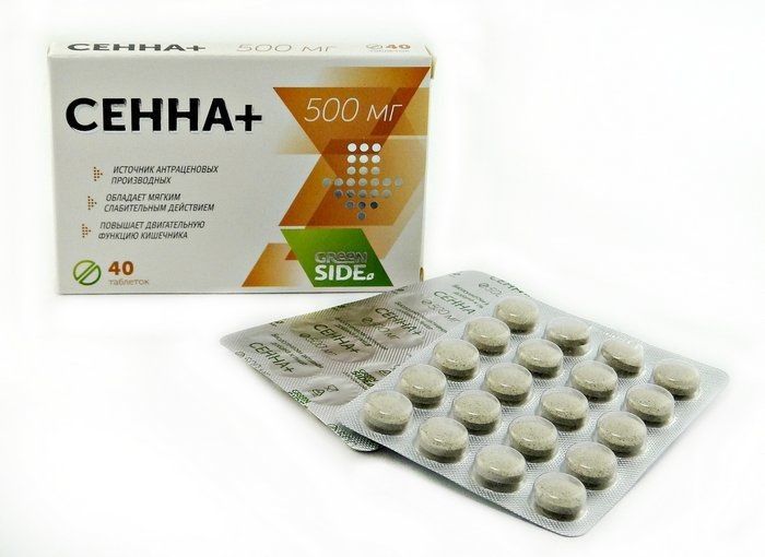 GREEN SIDE SENNA+ TABLETID 500MG N40