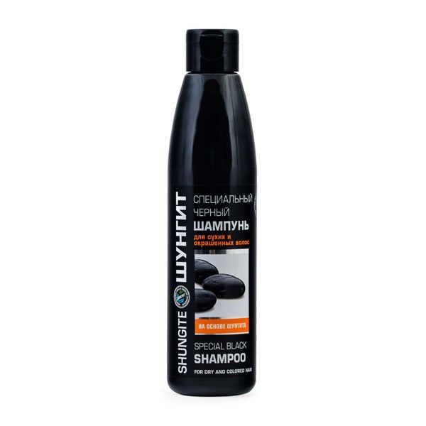 Shampoon SHUNGIT BLACK kuivadele ja värvitud juustele 330 ml