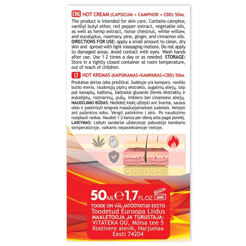 "VITATEKA" HOT kreem 50 ml