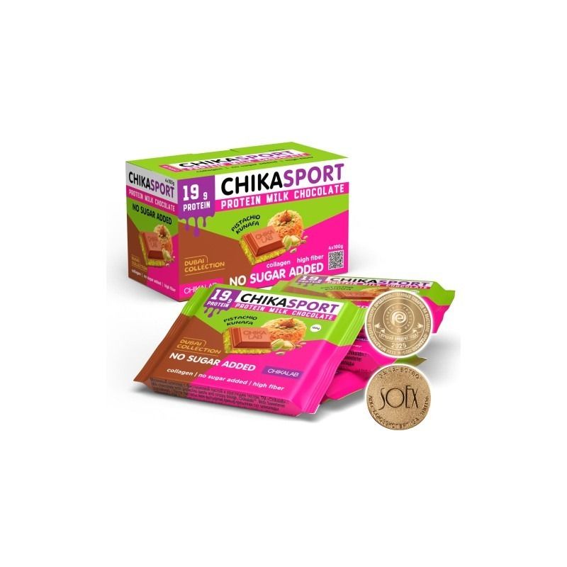 "CHIKALAB" CHIKASPORT Piimašokolaad pistaatsiavõi ja krõbeda tainaga 100 g