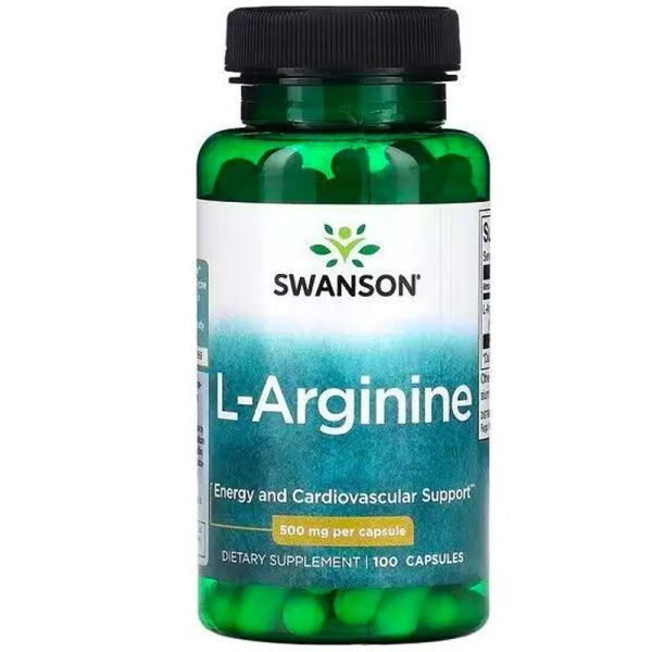 "SWANSON" TOIDULISAND L-ARGINIIN 500 mg, KAPSLID 100 tk.