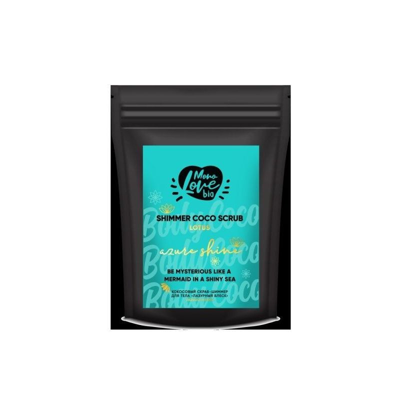 MONO LOVE BIO KOOKOSE KEHAKOORIJA-SHIMMER TAEVASININE LÄIGE LOOTOS JA NONIPUUGA 150G - Gridem
