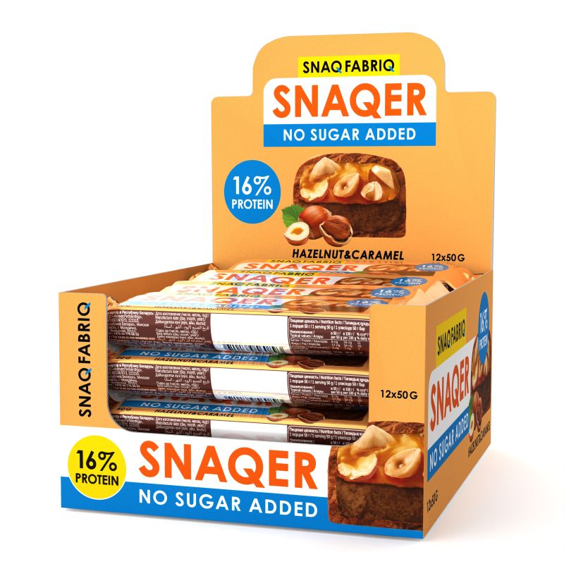 Glasuuritud batoon, Sarapuupähkel ja karamell, 50 g - Snaq Fabriq