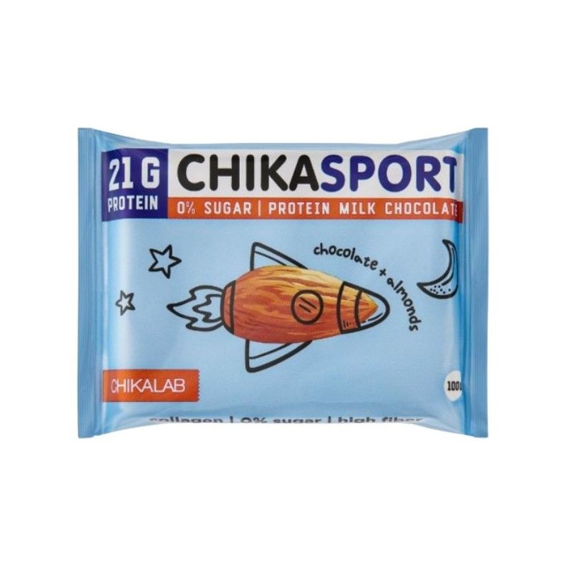 CHIKASPORT "CHIKALAB" Piimavalge šokolaadiproteiin mandlitega, 100 g