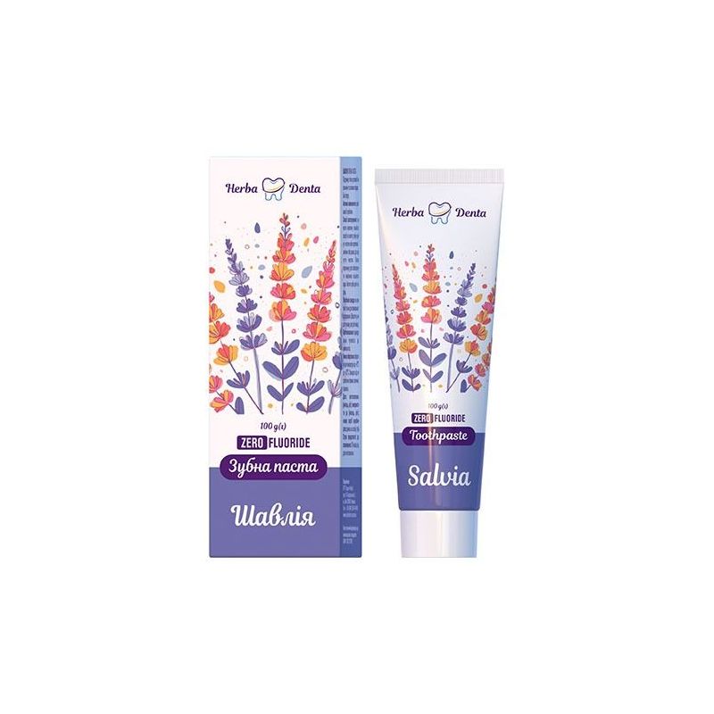 Зубная паста с шалфеем, без фтора, 100 г - Herba Denta 