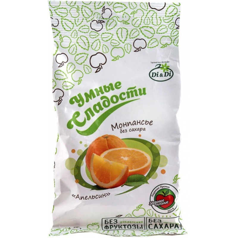 Suhkruvaba kommid apelsiniga 55 g - Nutikad Maiustused - Di&Di
