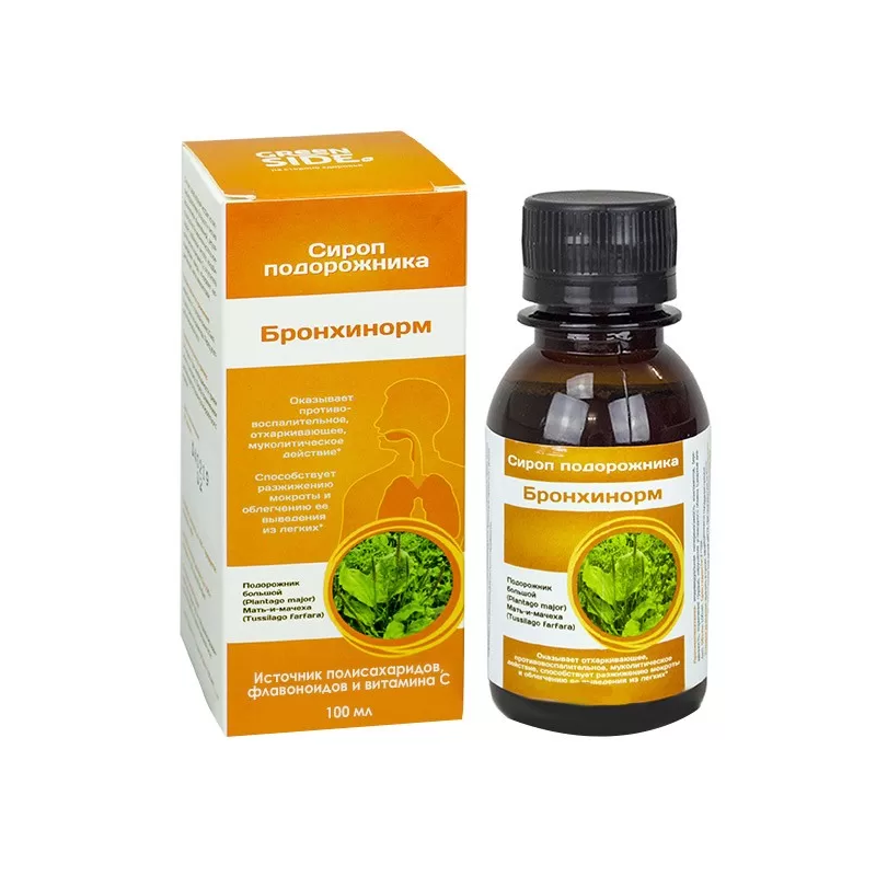 BRONHINORM TEELEHESIIRUP 100ML GREEN SIDE 