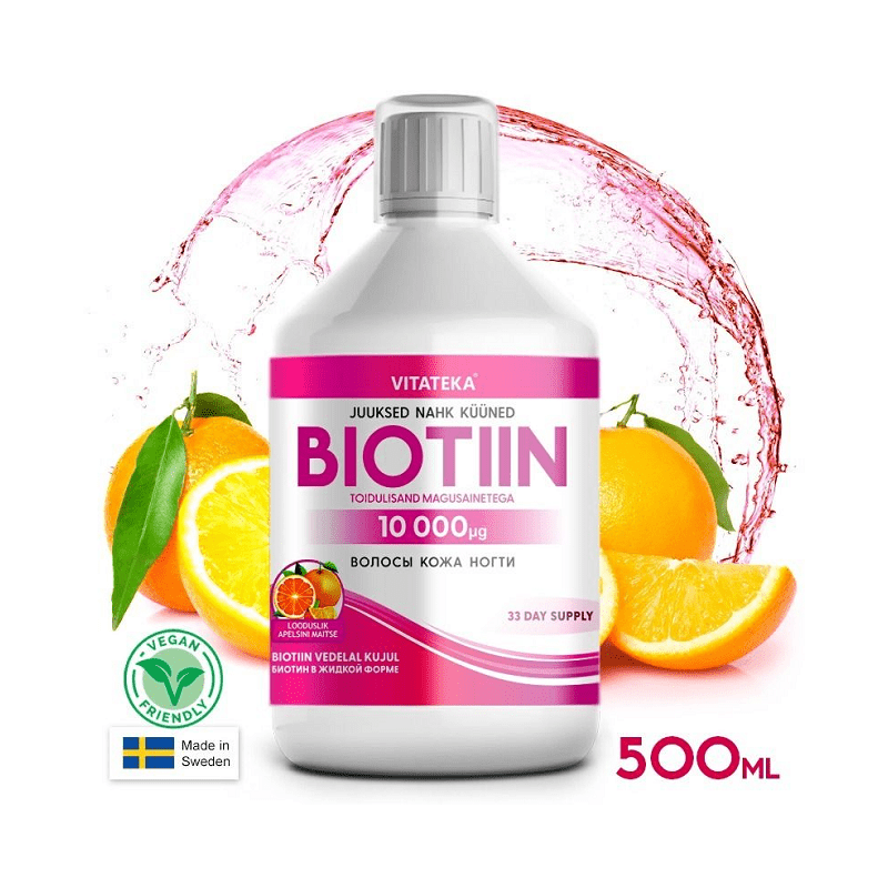 Šķidrais biotīns 10 000 mcg 500 ml - Vitateka