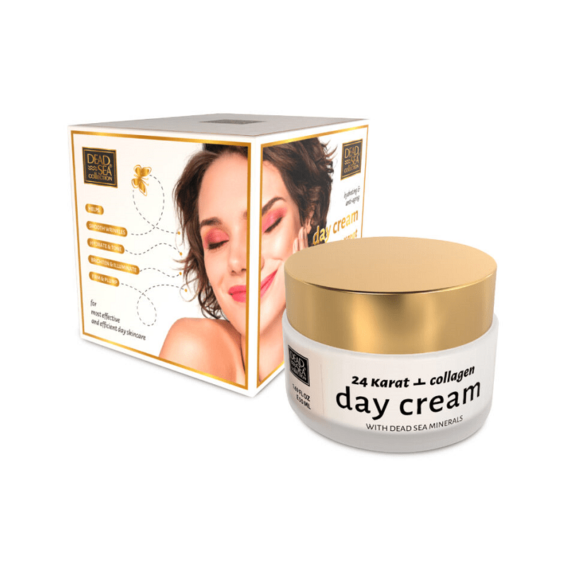 Dienas sejas krēms ar kolagēnu un 24K zeltu 50 ml - Dead Sea Collection