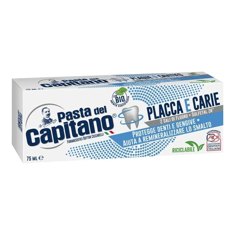 Zobu pasta pret aplikumu un kariesu 75 ml - Pasta del Capitano