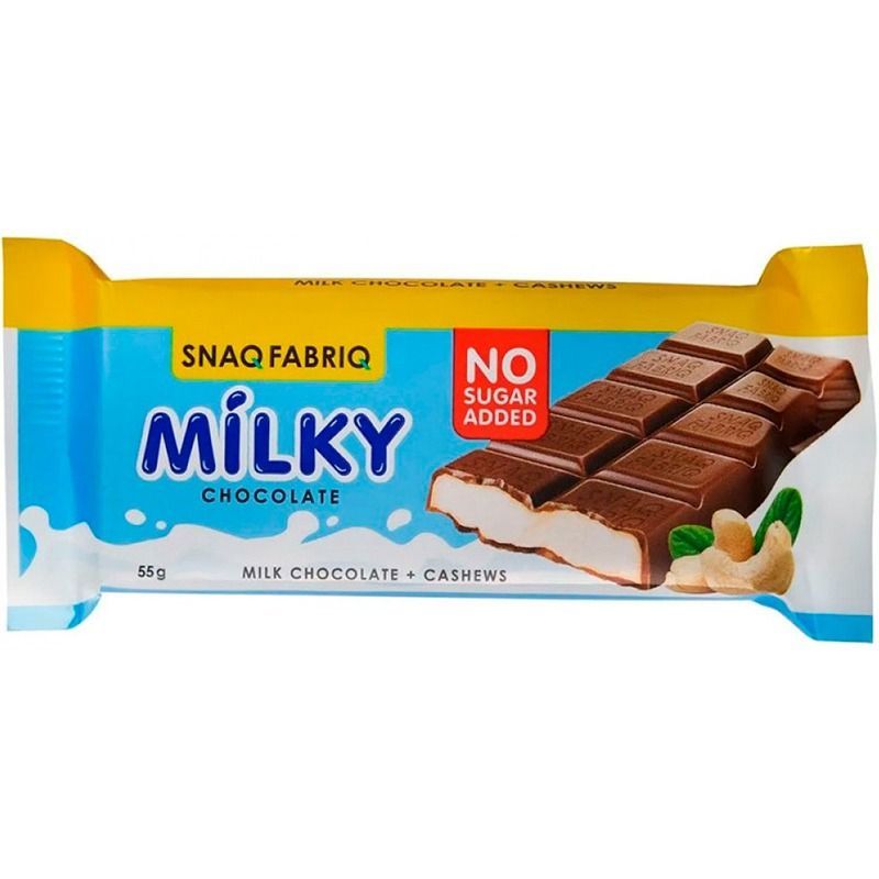 MILKY piena šokolāde ar piena-riekstu pastu, 55 g - Snaq Fabriq