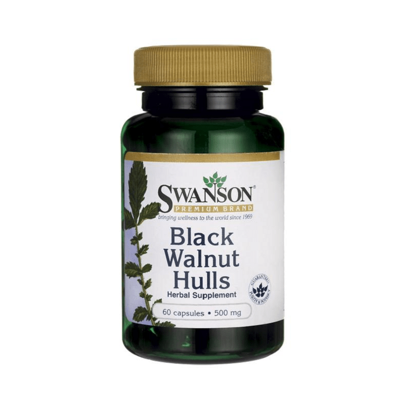 Musta pähkli kestade kapslid 500 mg, 60 kapslit - Swanson