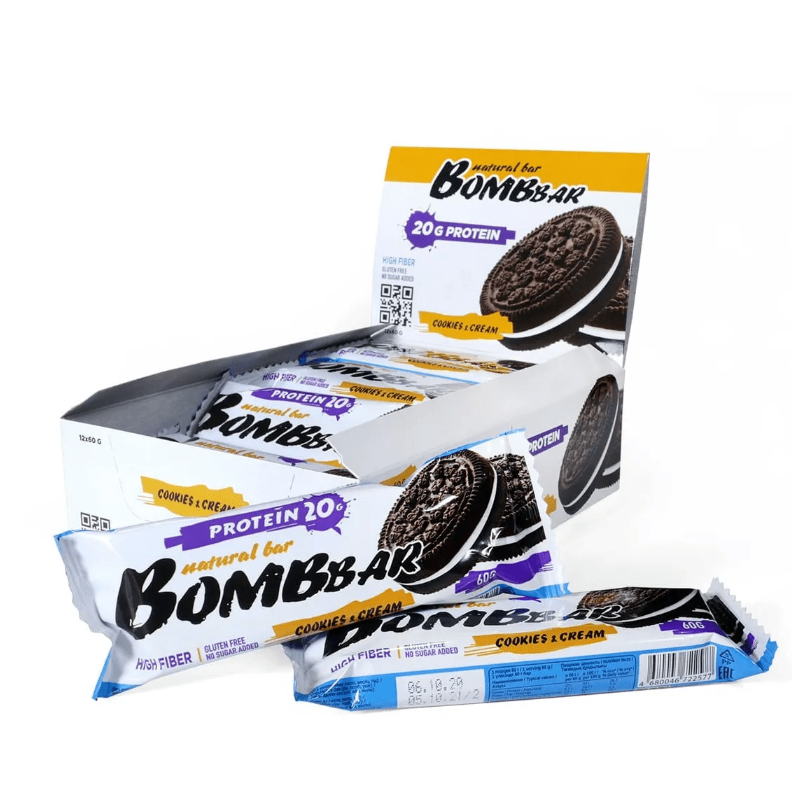 Glasuurimata batoon "Küpsised ja koor" 60 g - Bombbar