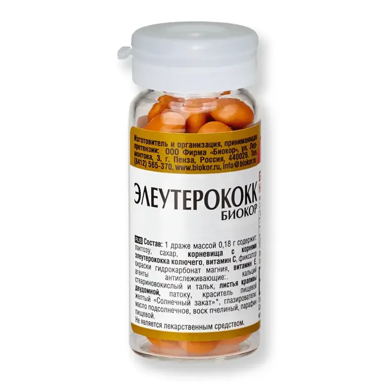 Eleuterokoki tabletid vitamiinidega C ja E, 0,18 g, 50 tk — BIOKOR