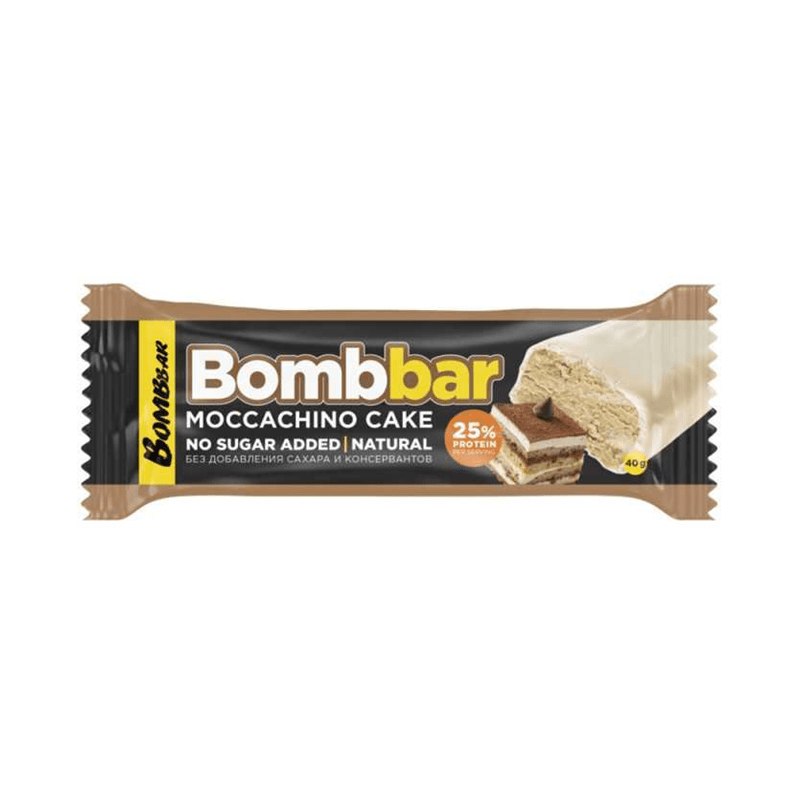 Glasuuritud proteiinibatoon Mokakohvi tort 40 g - Bombbar