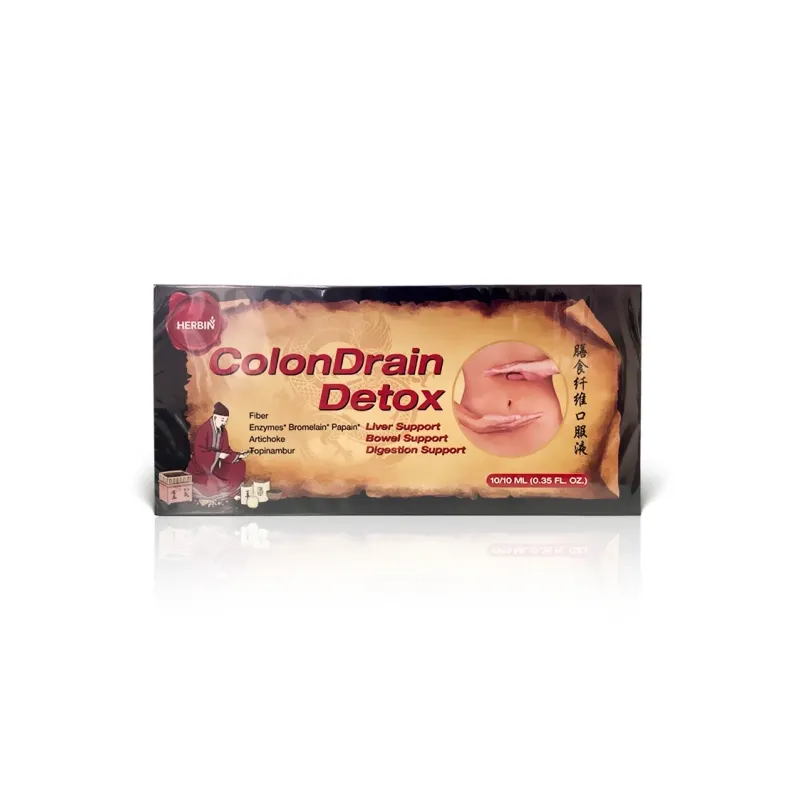 Colondrain Detox Enzymes, kuitu, artisokka, maa-artisokka, 10 pulloa – Herbin