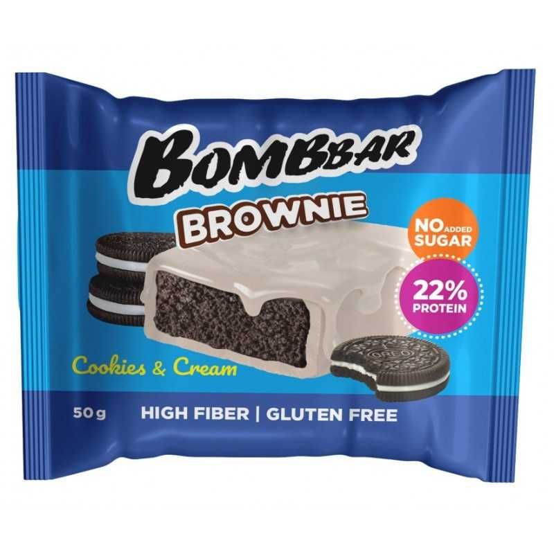 Proteiinikeksi kuorrutteella "Brownie-keksi-kerma", 50 g - Bombbar