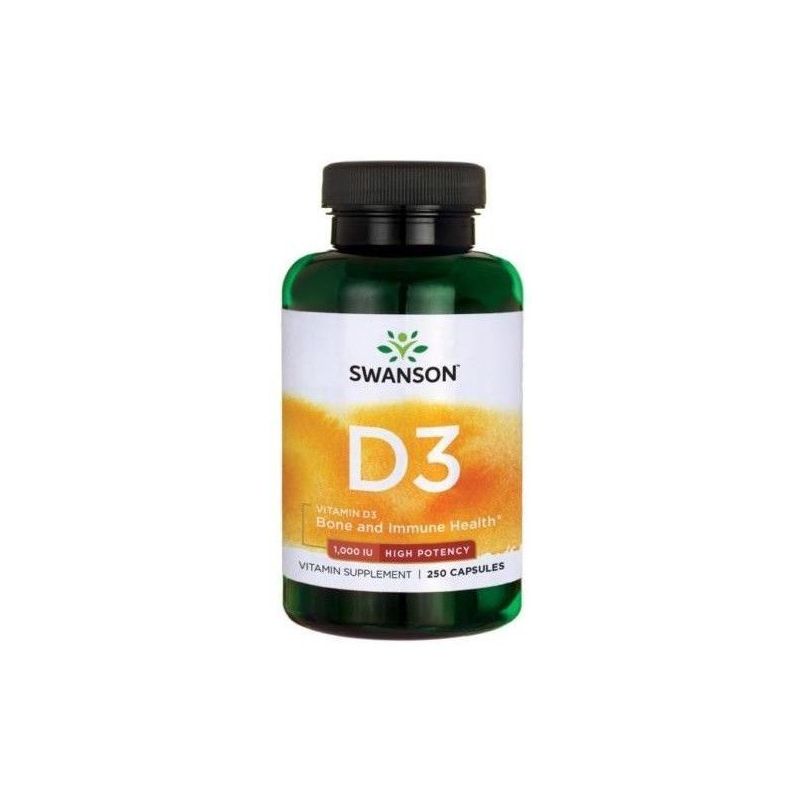 KAPSLID  VIT D-3 HIGH POT 1,000IU (25MCG) 250 SWANSON