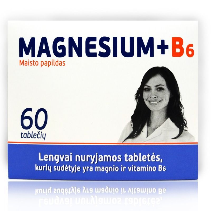 Magneesium ja B6 60 tab. 300 mg kohta.