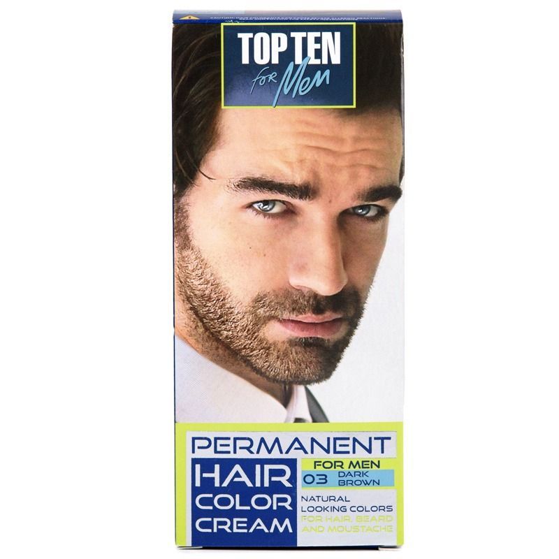 "TOP TEN" Juuste ja habeme kreemvärv 03 - tumepruun 40 ml
