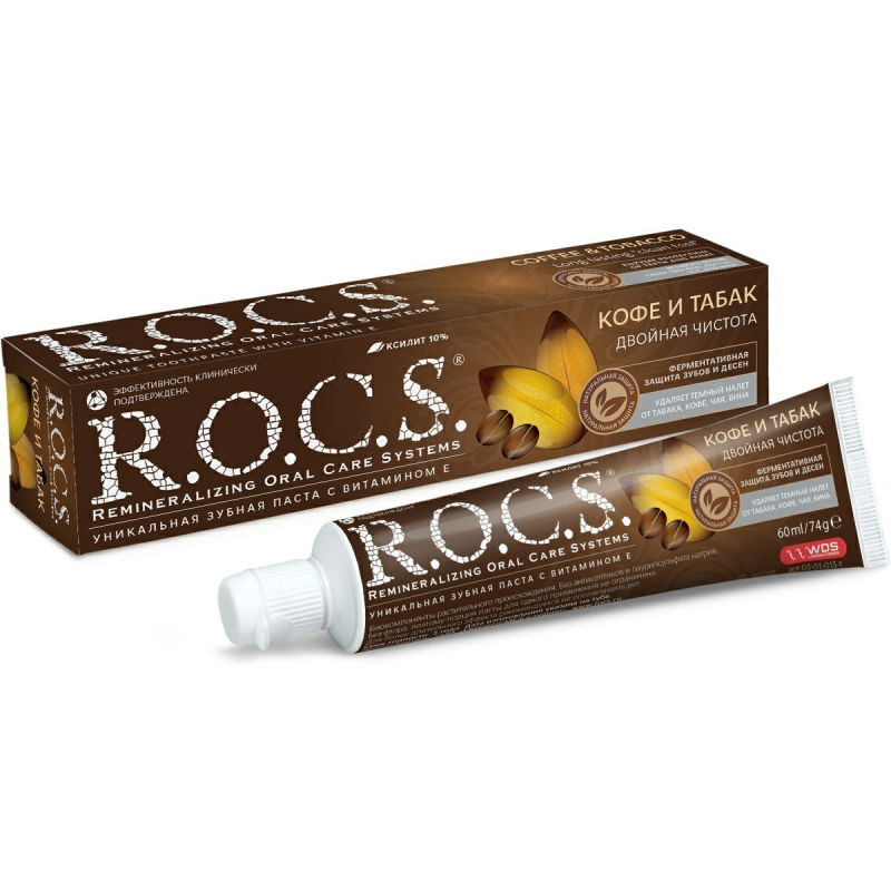 R.O.C.S. dantų pasta Kava ir tabakas 60 ml