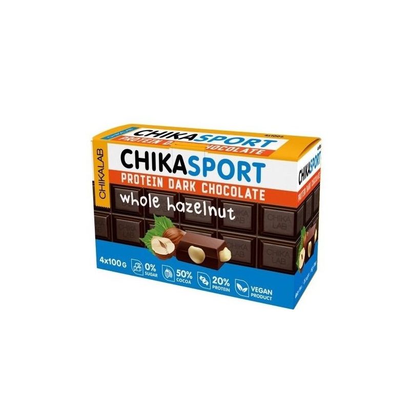 Tume šokolaadiproteiin pähklitega, 100 g  CHIKALAB